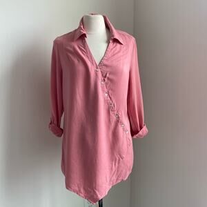 Soft Surroundings Pink Button Down Shirt